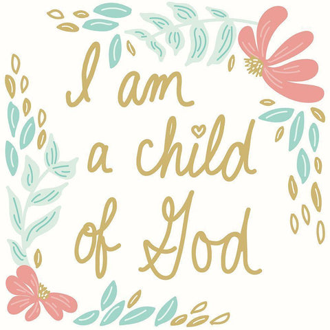 I Am A Child Of God Black Modern Wood Framed Art Print by Sweet Melody Designs