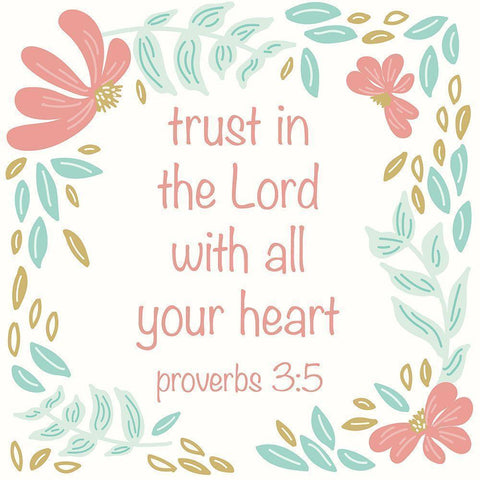 Trust In The Lord Black Modern Wood Framed Art Print with Double Matting by Sweet Melody Designs