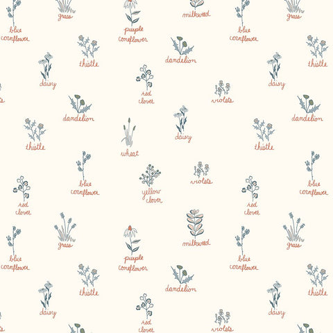 Wildflowers Gold Words Pattern V2 Black Ornate Wood Framed Art Print with Double Matting by Sweet Melody Designs