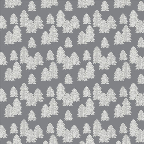 Frosty Forest Pattern 1 V2 Black Modern Wood Framed Art Print by Sweet Melody Designs