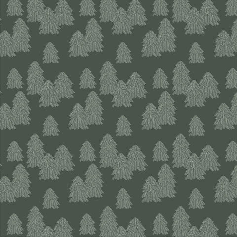 Frosty Forest Pattern 2 White Modern Wood Framed Art Print with Double Matting by Sweet Melody Designs