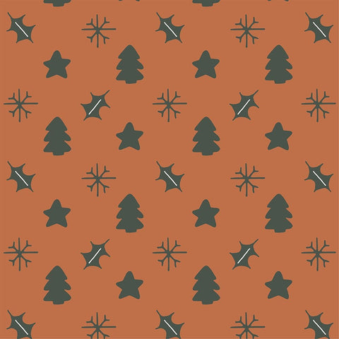 Holly Jolly Pattern 2 Black Ornate Wood Framed Art Print with Double Matting by Sweet Melody Designs