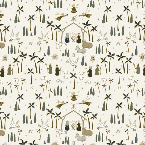 Joyful Pattern 1 White Modern Wood Framed Art Print with Double Matting by Sweet Melody Designs
