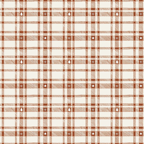 Merry Plaid Pattern 2 V2 Black Modern Wood Framed Art Print by Sweet Melody Designs