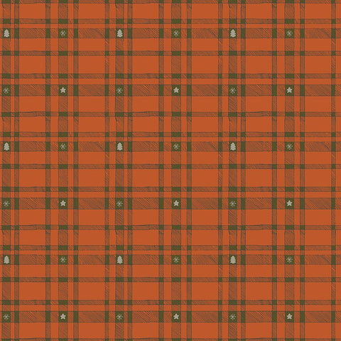 Merry Plaid Pattern 2 Black Ornate Wood Framed Art Print with Double Matting by Sweet Melody Designs