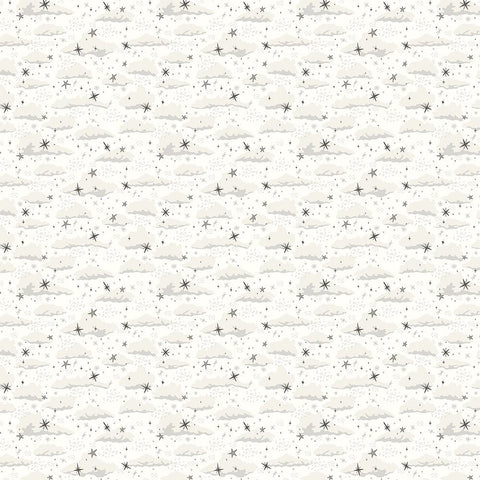 Snowy Dream Pattern 1 V2 White Modern Wood Framed Art Print with Double Matting by Sweet Melody Designs