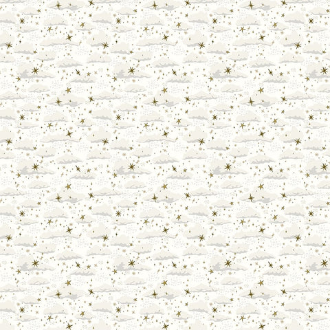 Snowy Dream Pattern 1 White Modern Wood Framed Art Print with Double Matting by Sweet Melody Designs