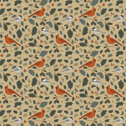 Winter Birds Pattern 2 Black Ornate Wood Framed Art Print with Double Matting by Sweet Melody Designs