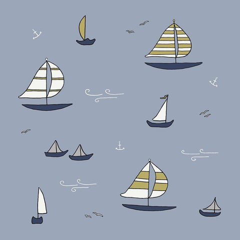 Sailboats 1 Black Modern Wood Framed Art Print by Sweet Melody Designs