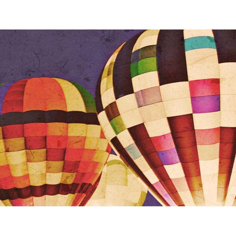 Three Hot Air Balloons White Modern Wood Framed Art Print by Davis Ashley