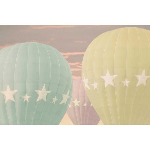 Vintage Star Balloons Gold Ornate Wood Framed Art Print with Double Matting by Davis Ashley