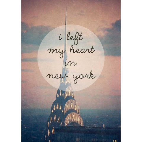 I left my heart in NY Black Modern Wood Framed Art Print with Double Matting by Davis Ashley