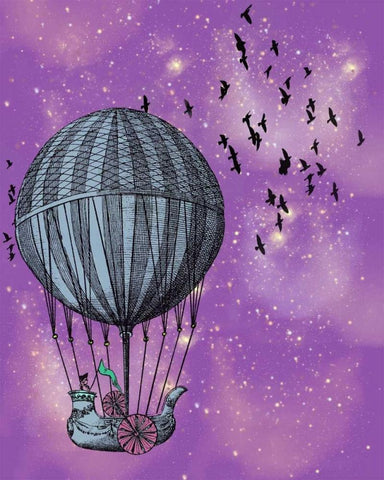 Dream Balloon Black Ornate Wood Framed Art Print with Double Matting by Davis Ashley