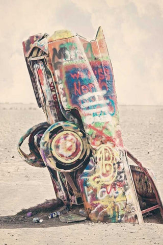 Cadillac Single Car Black Ornate Wood Framed Art Print with Double Matting by Davis Ashley