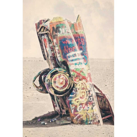 Cadillac Single Car Black Modern Wood Framed Art Print with Double Matting by Davis Ashley