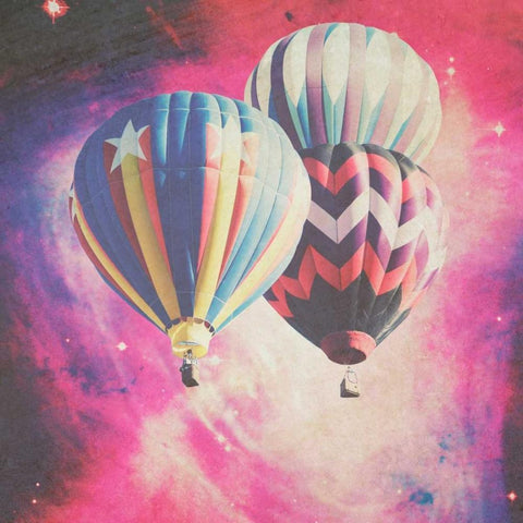 Pink Balloons in Space Gold Ornate Wood Framed Art Print with Double Matting by Davis Ashley