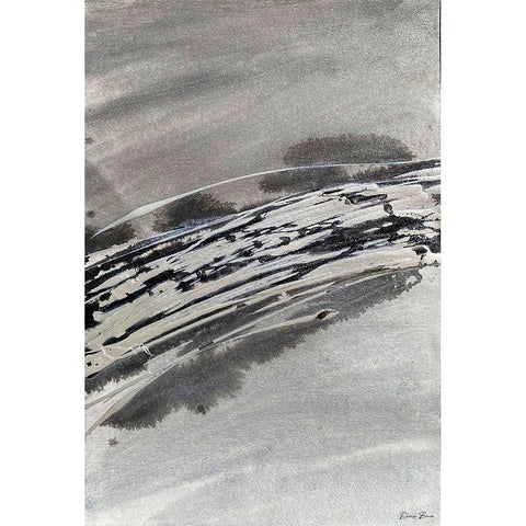 Grey Ice 1 White Modern Wood Framed Art Print by Brown, Denise