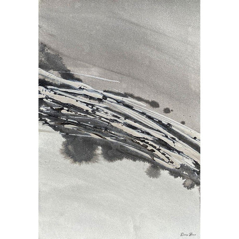 Grey Ice 2 Black Modern Wood Framed Art Print by Brown, Denise