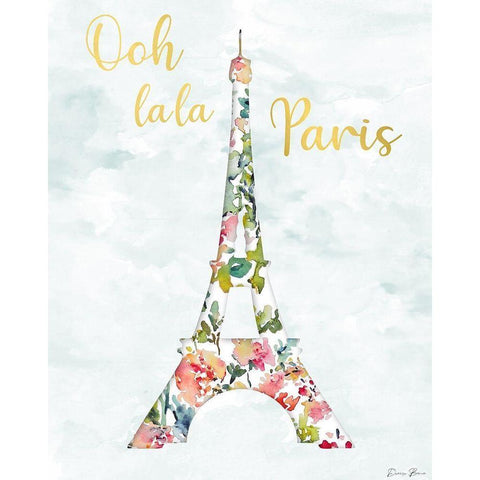 Oh La La Paris Black Modern Wood Framed Art Print by Brown, Denise