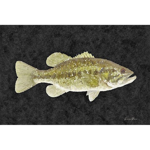 Bass White Modern Wood Framed Art Print by Brown, Denise