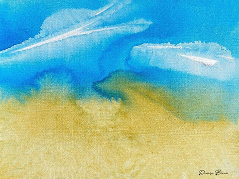 Coastal Motion 1 White Modern Wood Framed Art Print with Double Matting by Brown, Denise