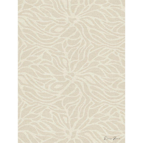 Beige Fabric Pattern Gold Ornate Wood Framed Art Print with Double Matting by Brown, Denise