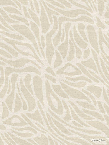 Beige Fabric Pattern 2.0 White Modern Wood Framed Art Print with Double Matting by Brown, Denise