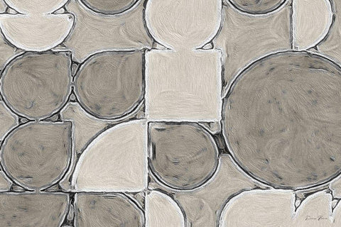Modern Shapes White Modern Wood Framed Art Print with Double Matting by Brown, Denise