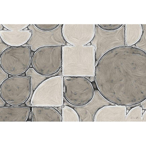 Modern Shapes White Modern Wood Framed Art Print by Brown, Denise