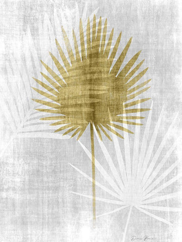 Neutral Palm Silhouette 1 Black Ornate Wood Framed Art Print with Double Matting by Brown, Denise