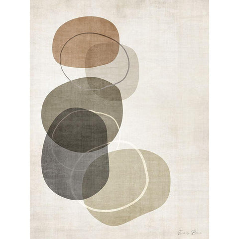 Mobo Stones 1 v2 Black Modern Wood Framed Art Print with Double Matting by Brown, Denise