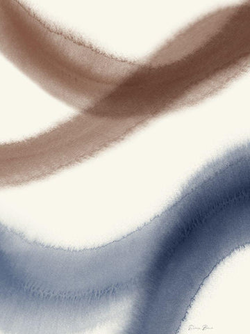 Broad Strokes 2 White Modern Wood Framed Art Print with Double Matting by Brown, Denise