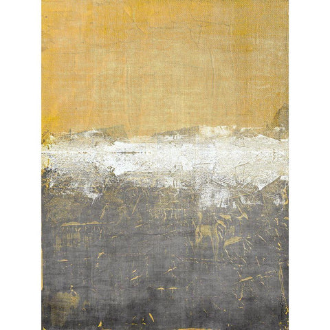 Golden Abstract 3 White Modern Wood Framed Art Print by Brown, Denise