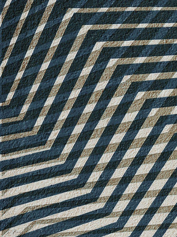 Blue Geometric 1 Black Ornate Wood Framed Art Print with Double Matting by Brown, Denise