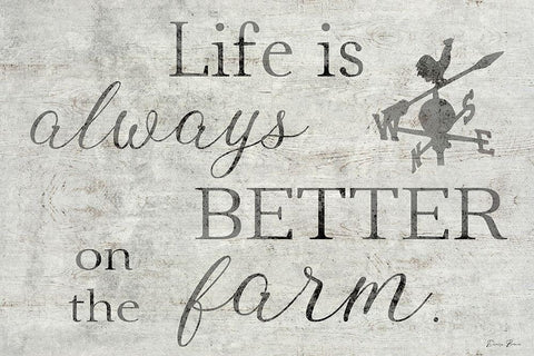 Better on the Farm White Modern Wood Framed Art Print with Double Matting by Brown, Denise
