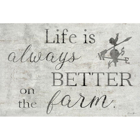 Better on the Farm Black Modern Wood Framed Art Print by Brown, Denise