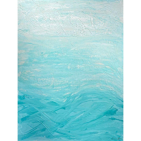 Cyan Waters 1 Black Modern Wood Framed Art Print by Brown, Denise