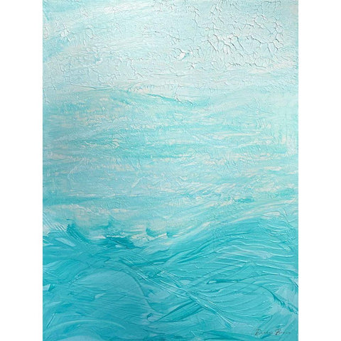 Cyan Waters 2 White Modern Wood Framed Art Print by Brown, Denise