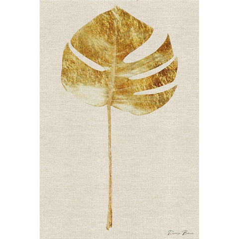 Gold Palm 1 White Modern Wood Framed Art Print by Brown, Denise