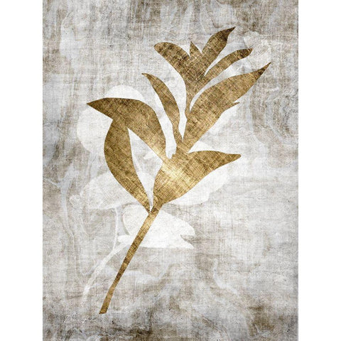 Modern Foliage 1 Gold Ornate Wood Framed Art Print with Double Matting by Brown, Denise