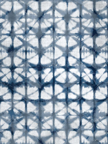 Shibori Distressed White Modern Wood Framed Art Print with Double Matting by Brown, Denise