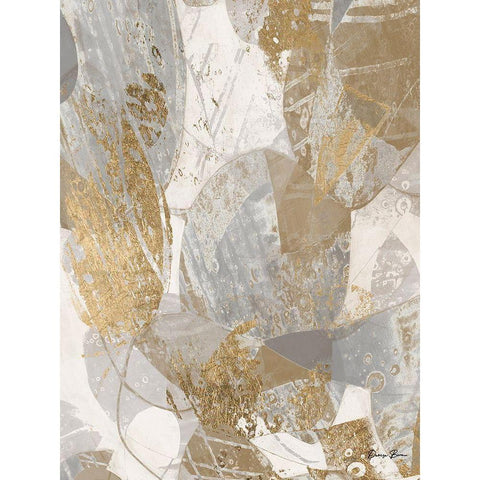 Golden Geometrics White Modern Wood Framed Art Print by Brown, Denise