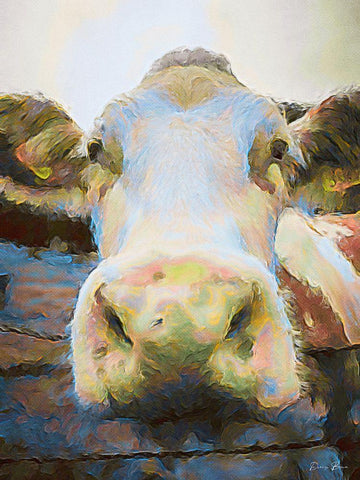 Hello White Modern Wood Framed Art Print with Double Matting by Brown, Denise