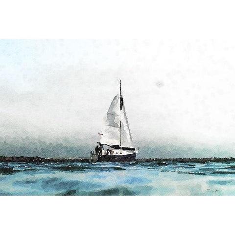 Into The Wind Black Modern Wood Framed Art Print by Brown, Denise
