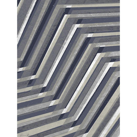 Geometric Line Black Modern Wood Framed Art Print with Double Matting by Brown, Denise
