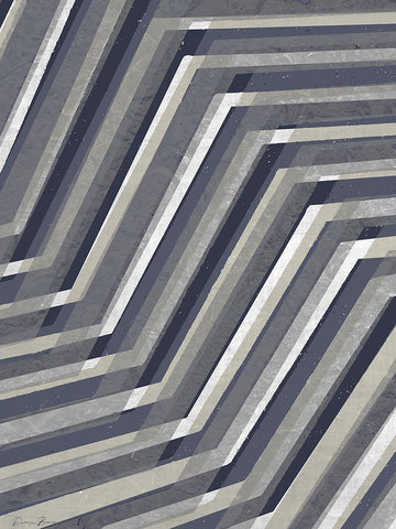 Geometric Line Black Ornate Wood Framed Art Print with Double Matting by Brown, Denise