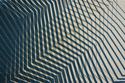 Modern Zig Zag 1 Navy White Modern Wood Framed Art Print with Double Matting by Brown, Denise
