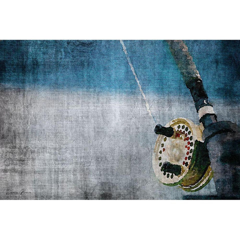 Fly Rod Black Modern Wood Framed Art Print with Double Matting by Brown, Denise