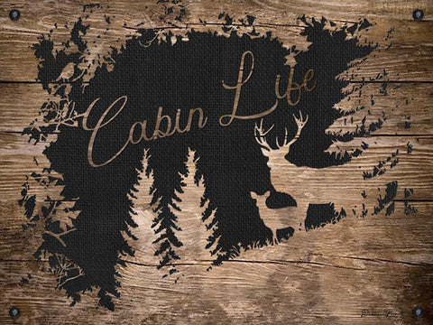 Cabin Life White Modern Wood Framed Art Print with Double Matting by Brown, Denise