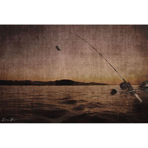 Catching at Sunset Black Modern Wood Framed Art Print with Double Matting by Brown, Denise